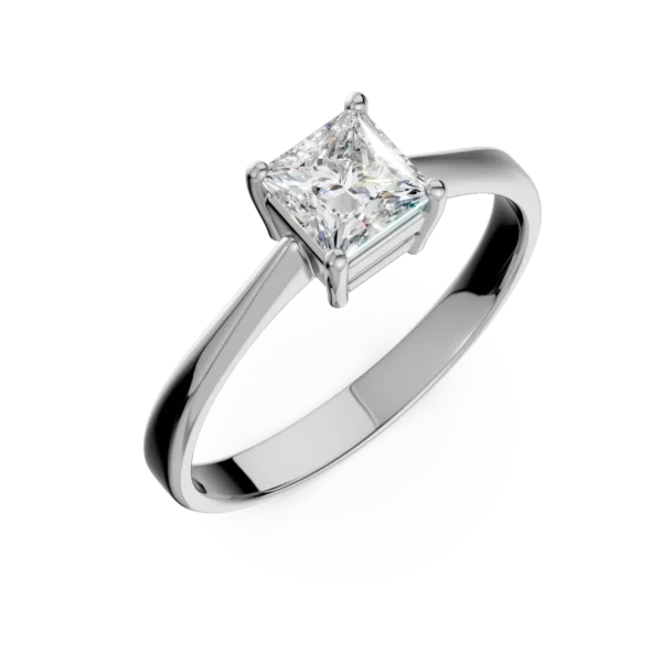 Inel de logodna din aur alb cu diamant solitaire de 0.91ct