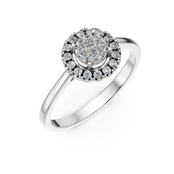 Inel de logodna din aur alb cu diamante de 0.14ct