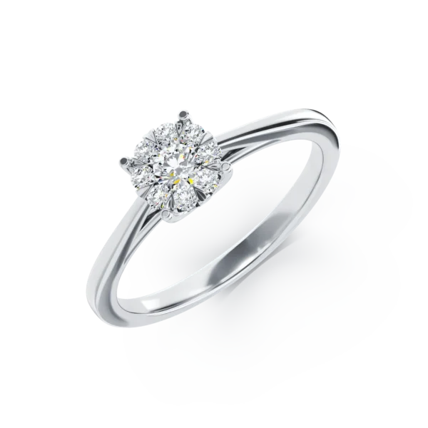 Inel de logodna din aur alb cu diamante de 0.255ct