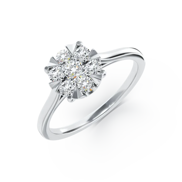 Inel de logodna din aur alb cu diamante de 0.2ct