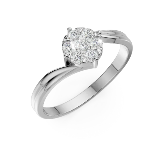 Inel de logodna din aur alb cu diamante de 0.34ct