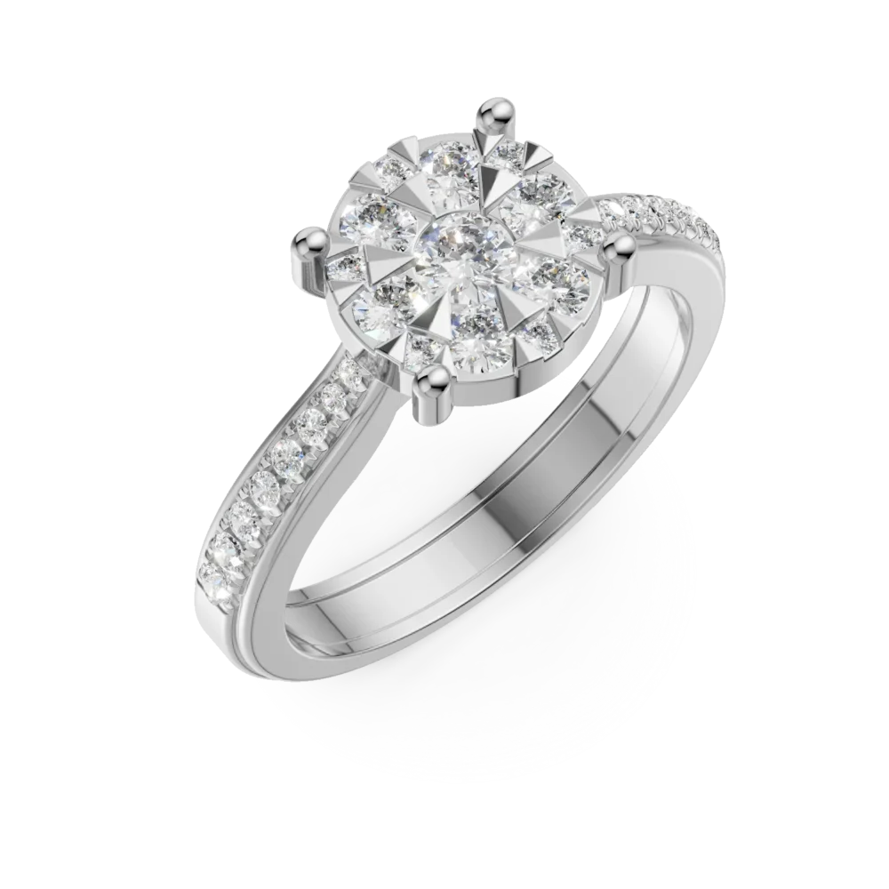 Inel de logodna din aur alb cu diamante de 0.48ct