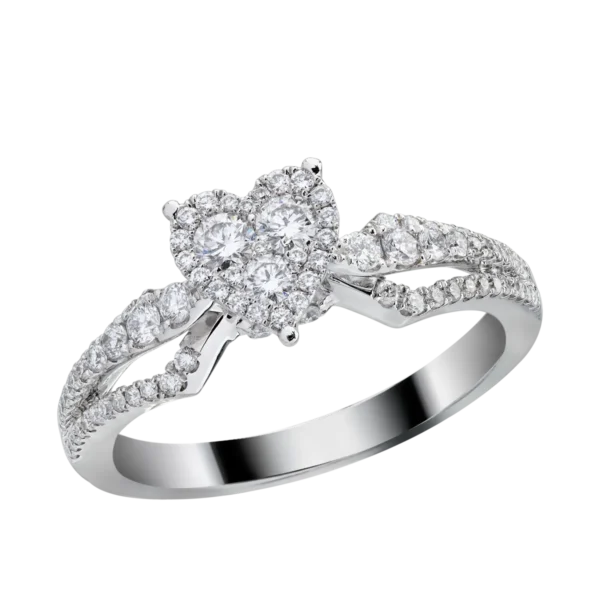 Inel de logodna din aur alb cu diamante de 0.51ct