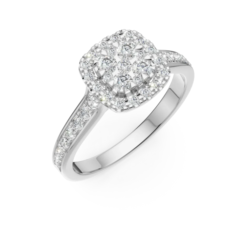 Inel de logodna din aur alb cu diamante de 0.52ct