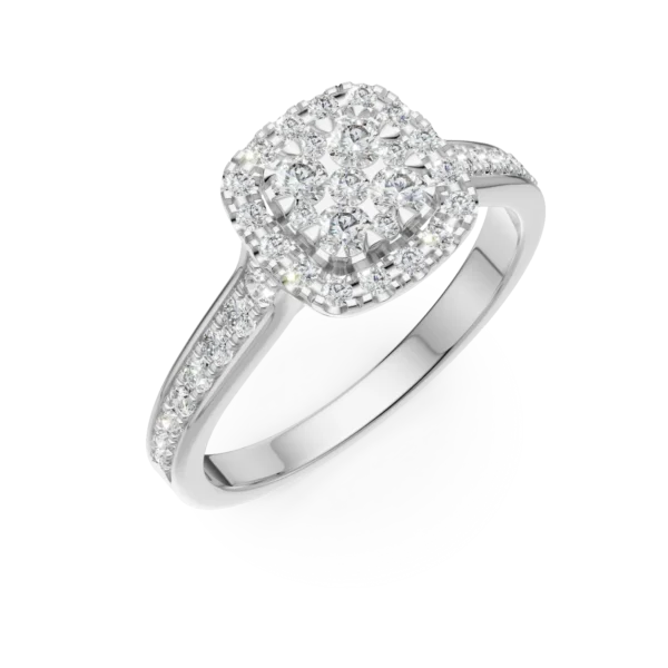 Inel de logodna din aur alb cu diamante de 0.52ct