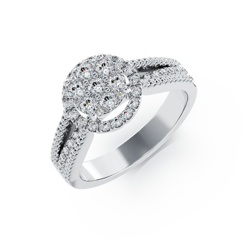 Inel de logodna din aur alb cu diamante de 0.57ct
