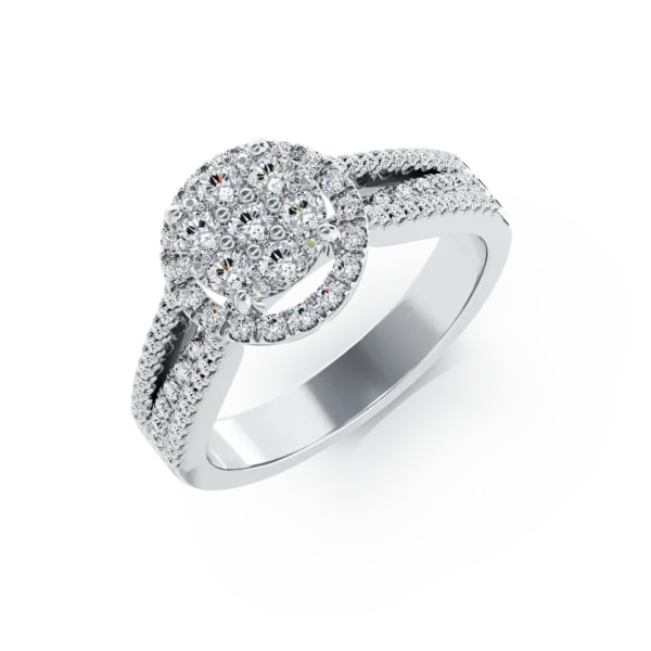 Inel de logodna din aur alb cu diamante de 0.57ct