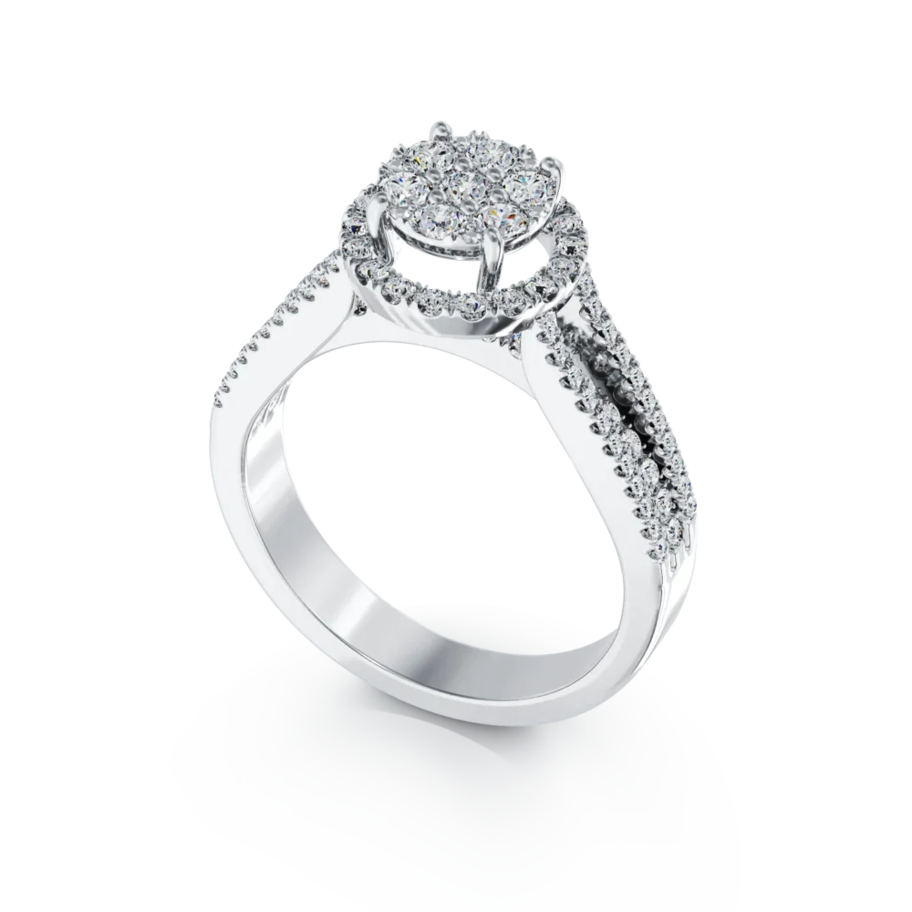 Inel de logodna din aur alb cu diamante de 0.57ct - imagine 2