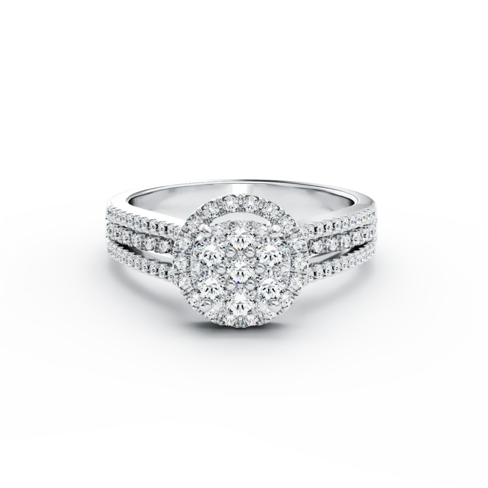 Inel de logodna din aur alb cu diamante de 0.57ct - imagine 3