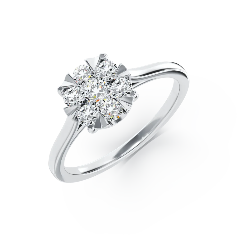 Inel de logodna din aur alb cu diamante de 0.5ct