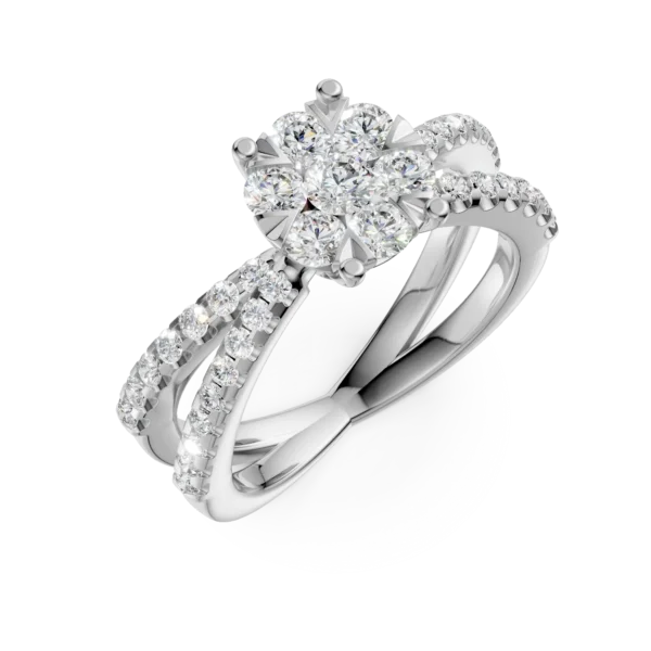 Inel de logodna din aur alb cu diamante de 0.6ct