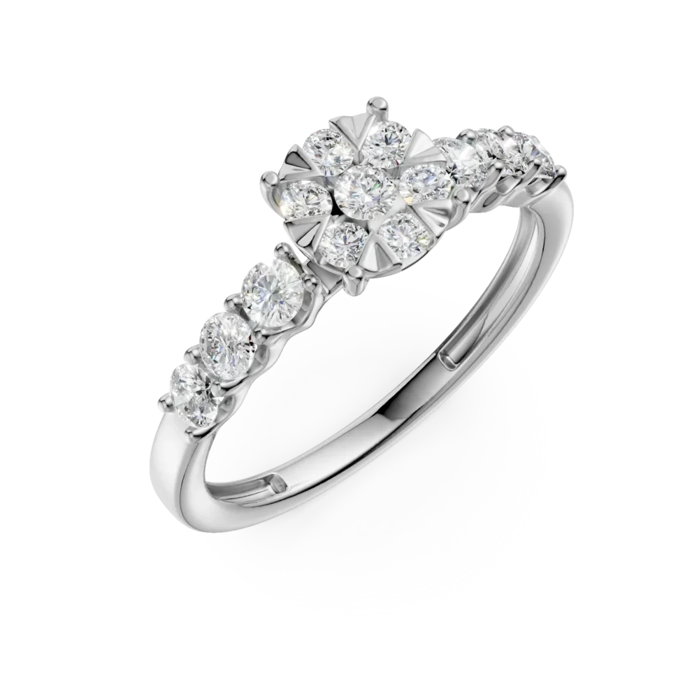 Inel de logodna din aur alb cu diamante de 0.84ct