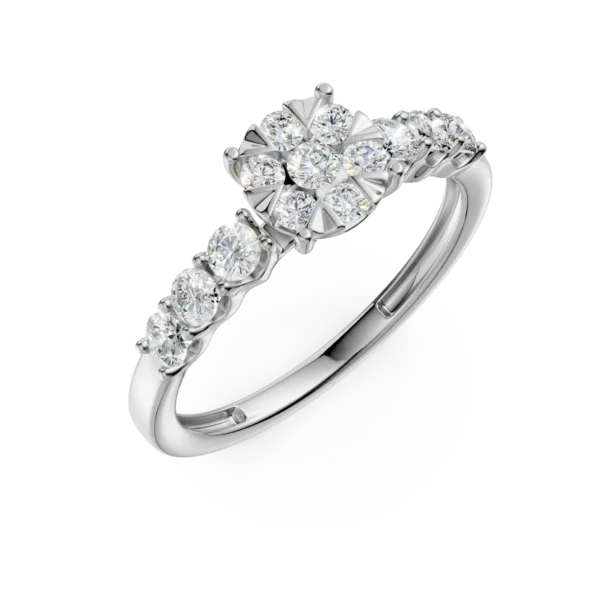 Inel de logodna din aur alb cu diamante de 0.84ct