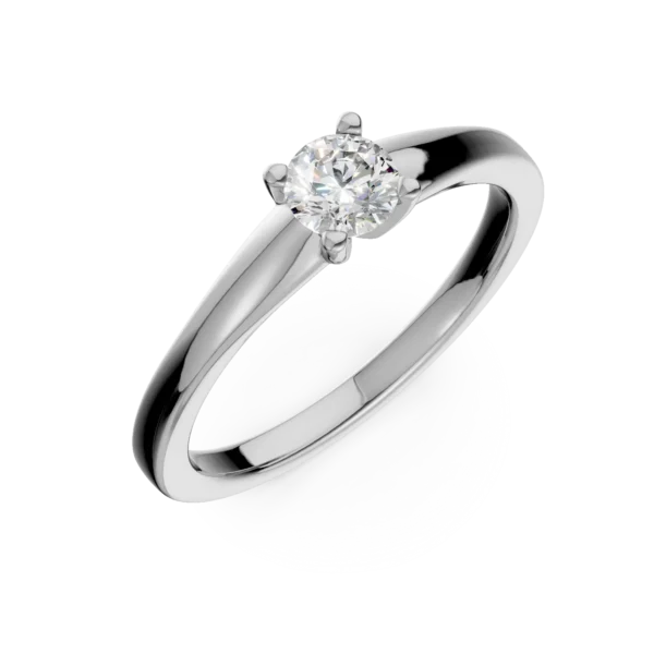 Inel de logodna din aur alb cu un diamant solitaire de 0.25ct