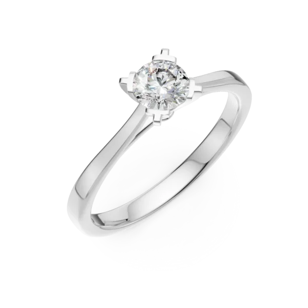 Inel de logodna din aur alb cu un diamant solitaire de 0.26ct