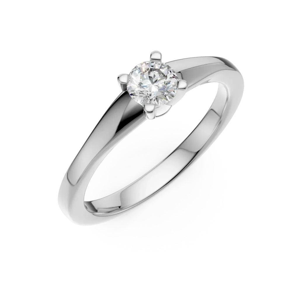 Inel de logodna din aur alb cu un diamant solitaire de 0.205ct