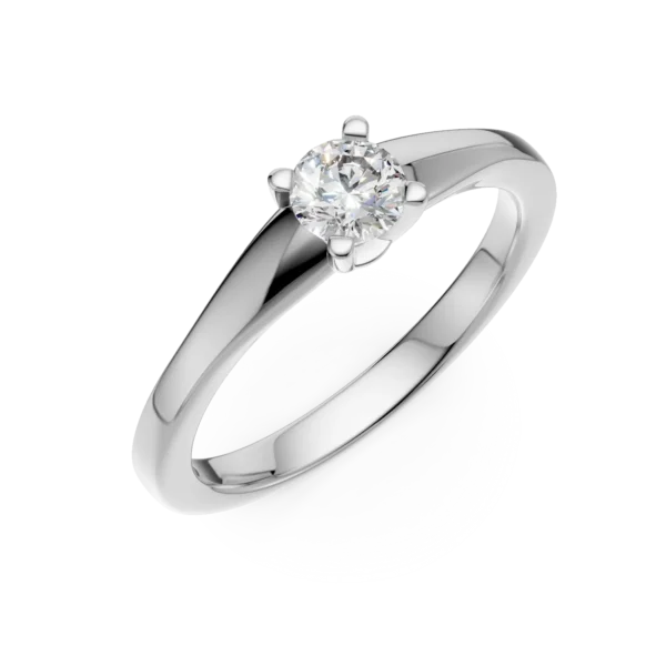 Inel de logodna din aur alb cu un diamant solitaire de 0.205ct
