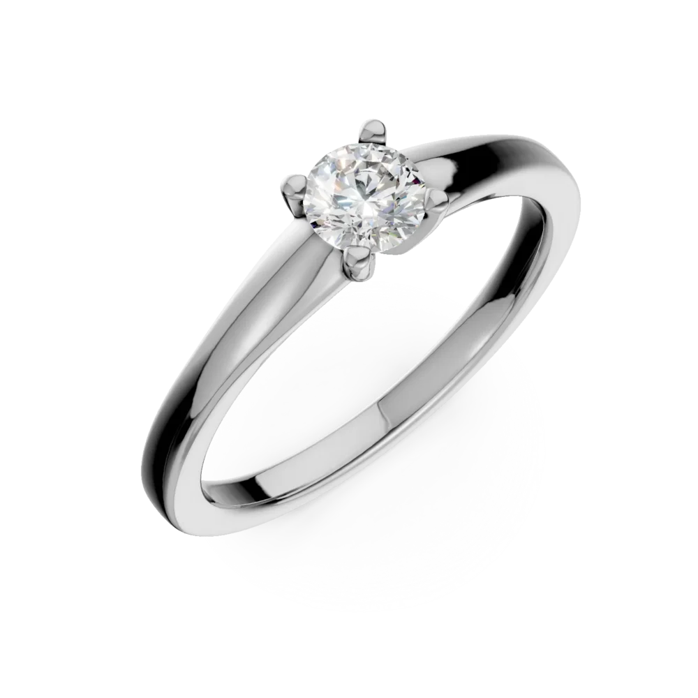Inel de logodna din aur alb cu un diamant solitaire de 0.31ct