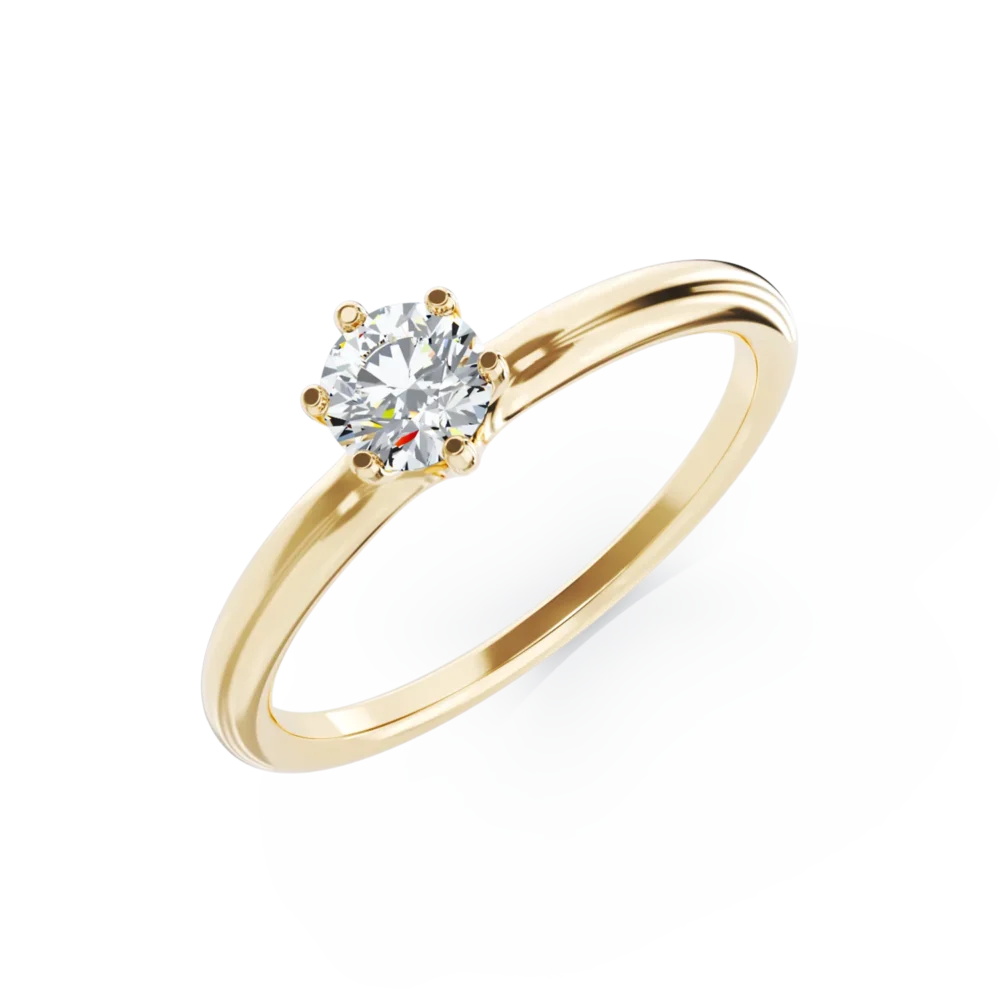 Inel de logodna din aur alb cu un diamant solitaire de 0.31ct