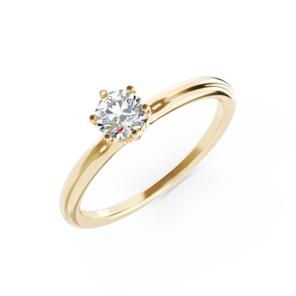 Inel de logodna din aur alb cu un diamant solitaire de 0.31ct