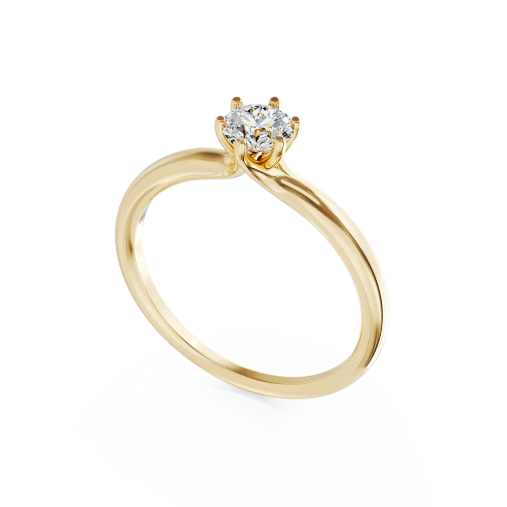 Inel de logodna din aur alb cu un diamant solitaire de 0.31ct - imagine 2