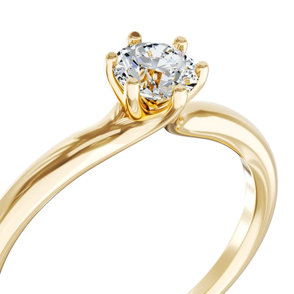 Inel de logodna din aur alb cu un diamant solitaire de 0.31ct - imagine 4