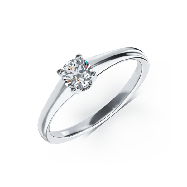 Inel de logodna din aur alb cu un diamant solitaire de 0.31ct