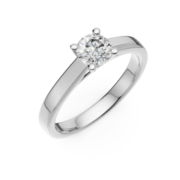 Inel de logodna din aur alb cu un diamant solitaire de 0.34ct