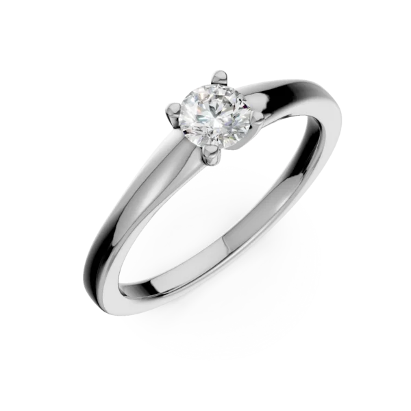 Inel de logodna din aur alb cu un diamant solitaire de 0.3ct