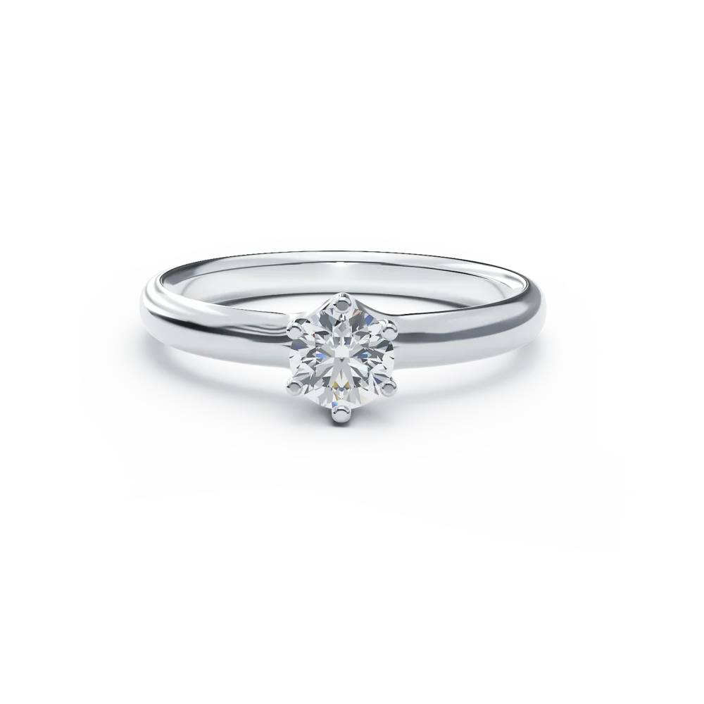 Inel de logodna din aur alb cu un diamant solitaire de 0.4ct - imagine 3