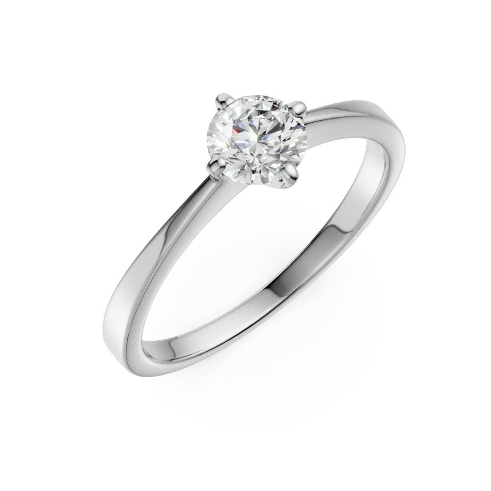 Inel de logodna din aur alb cu un diamant solitaire de 0.5ct