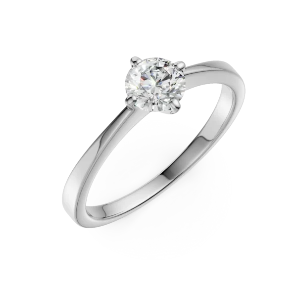 Inel de logodna din aur alb cu un diamant solitaire de 0.5ct
