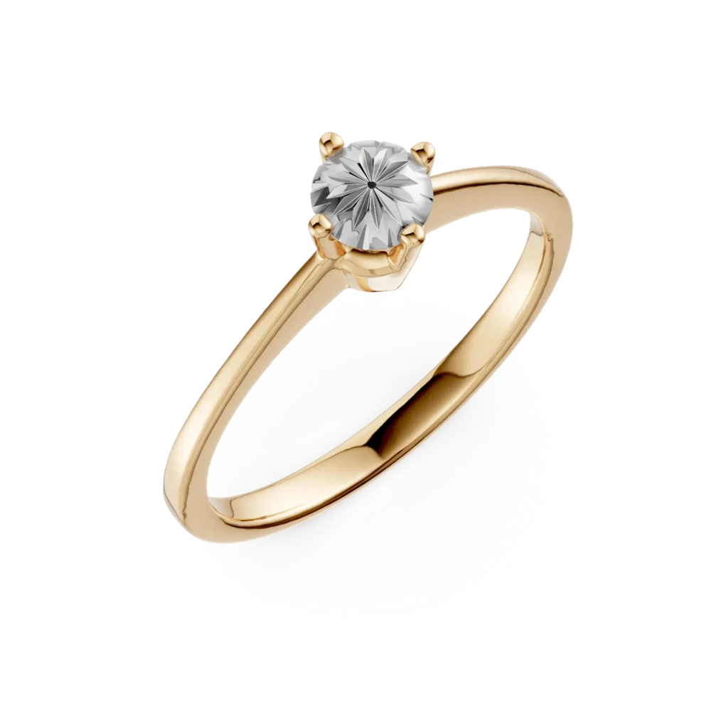 Inel de logodna din aur alb-galben