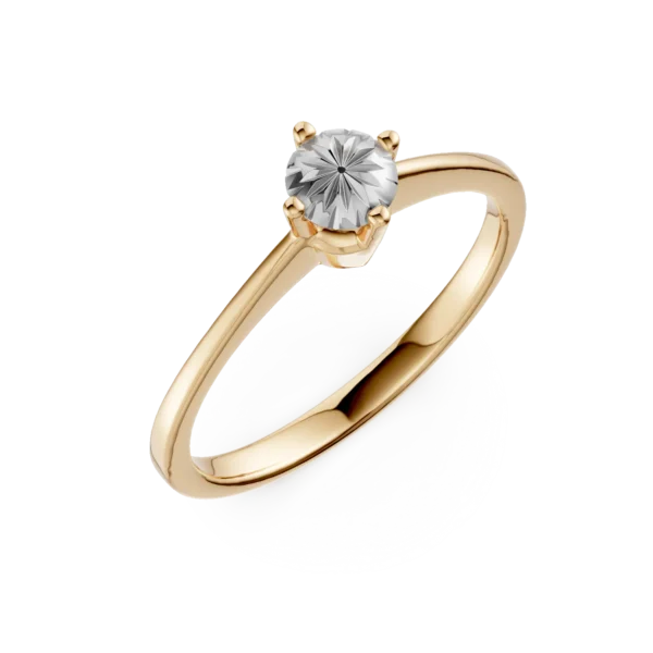 Inel de logodna din aur alb-galben