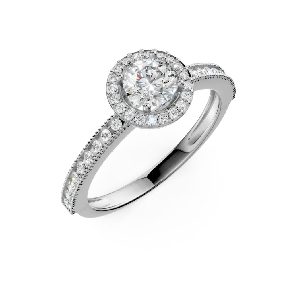 Inel de logodna din aur alb