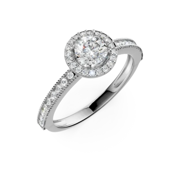 Inel de logodna din aur alb