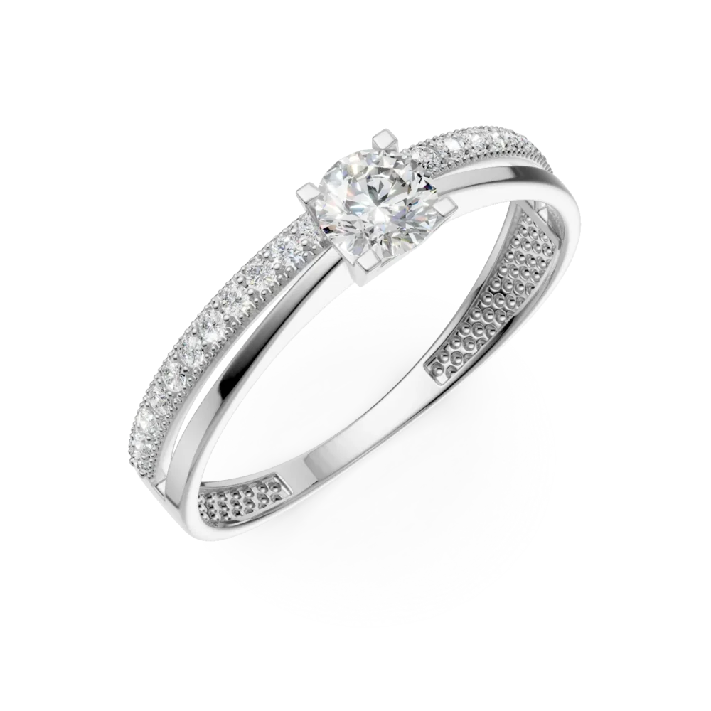 Inel de logodna din aur alb