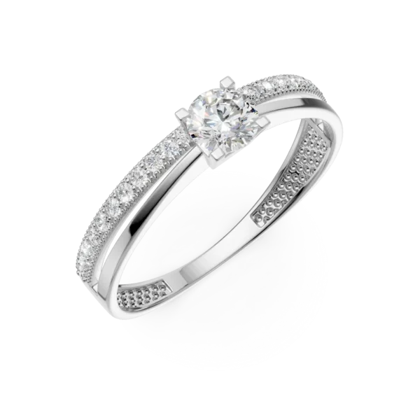 Inel de logodna din aur alb