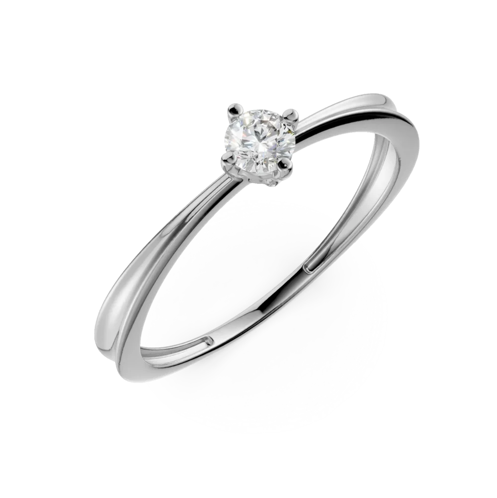 Inel de logodna din aur alb