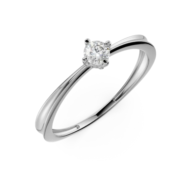 Inel de logodna din aur alb