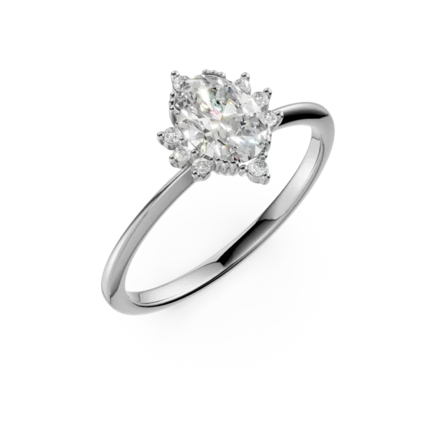 Inel de logodna din aur alb