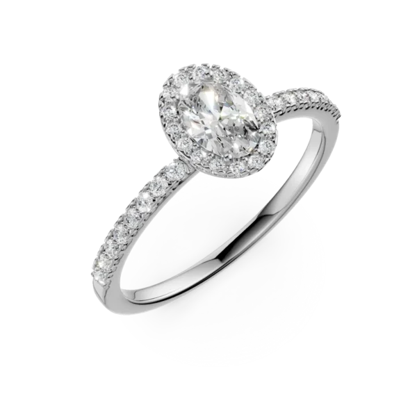 Inel de logodna din aur alb