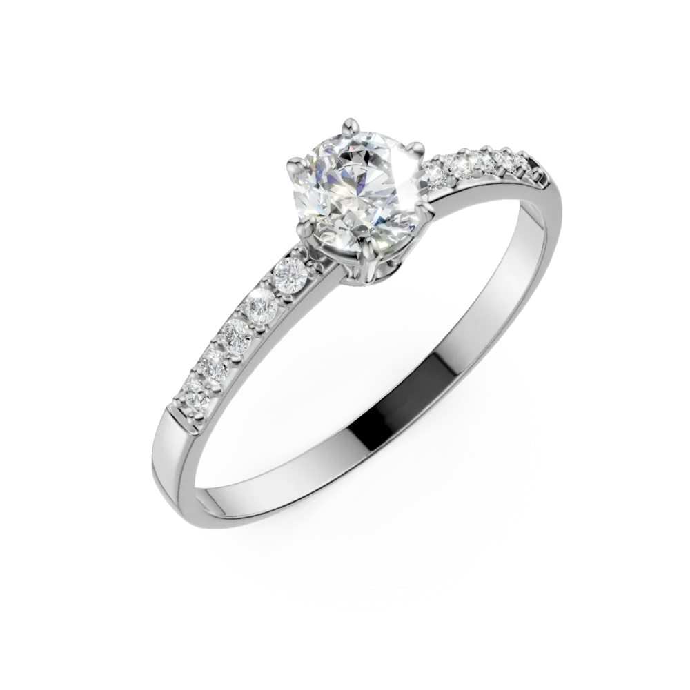 Inel de logodna din aur alb