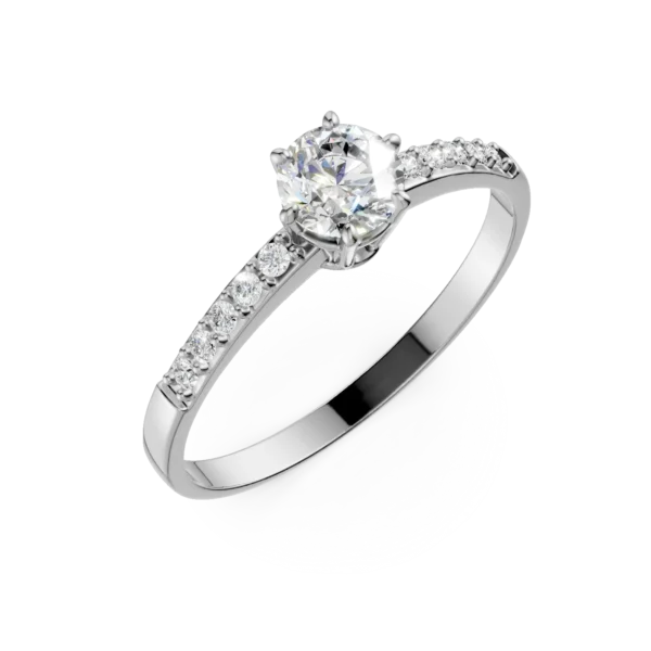 Inel de logodna din aur alb