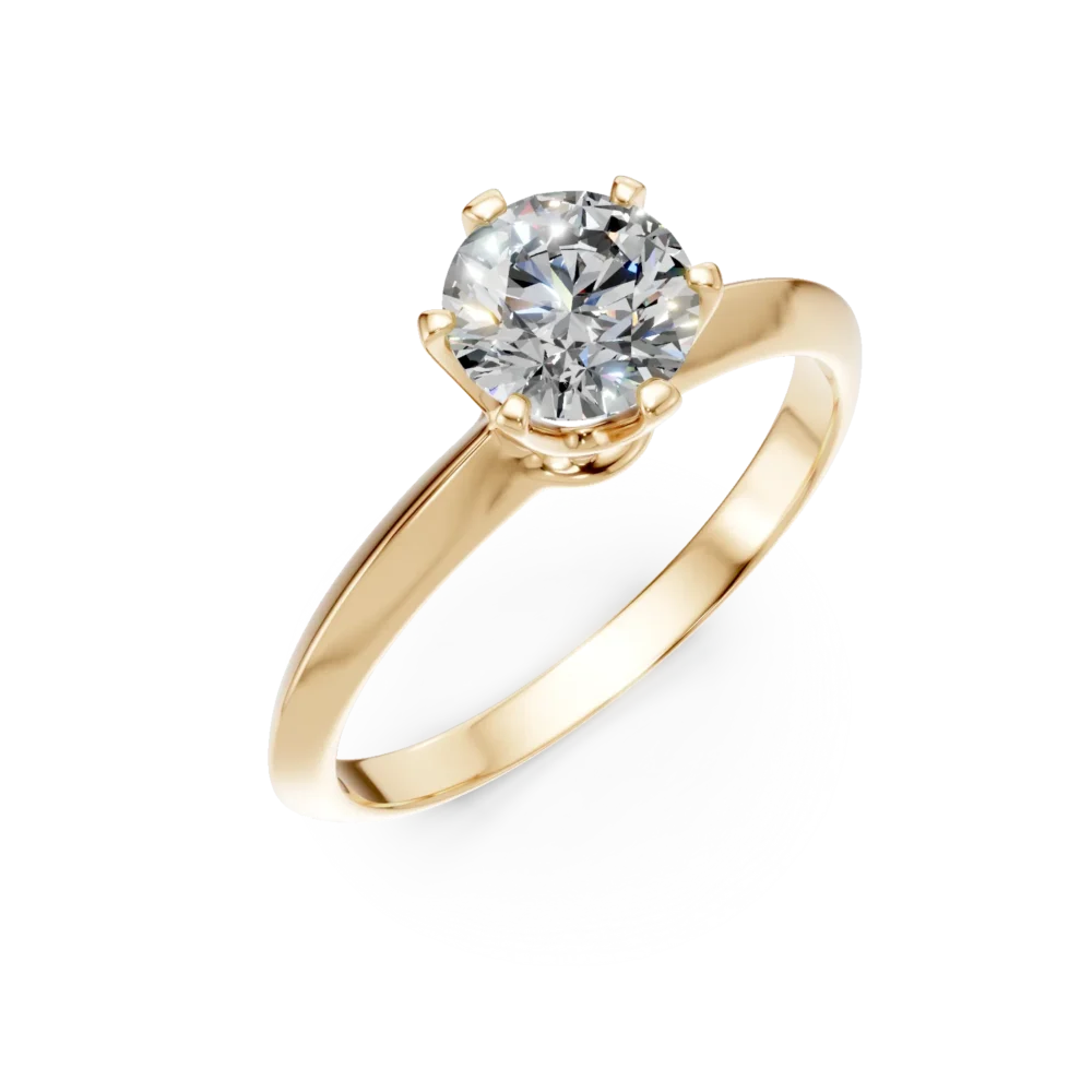 Inel de logodna din aur galben cu diamant de 1ct