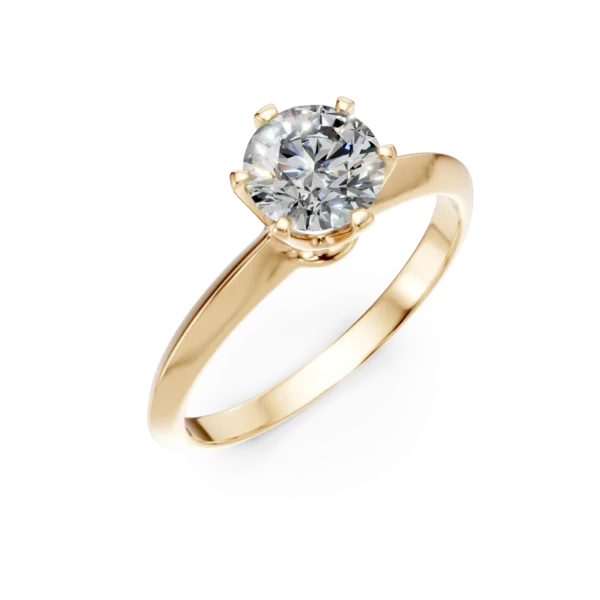 Inel de logodna din aur galben cu diamant de 1ct