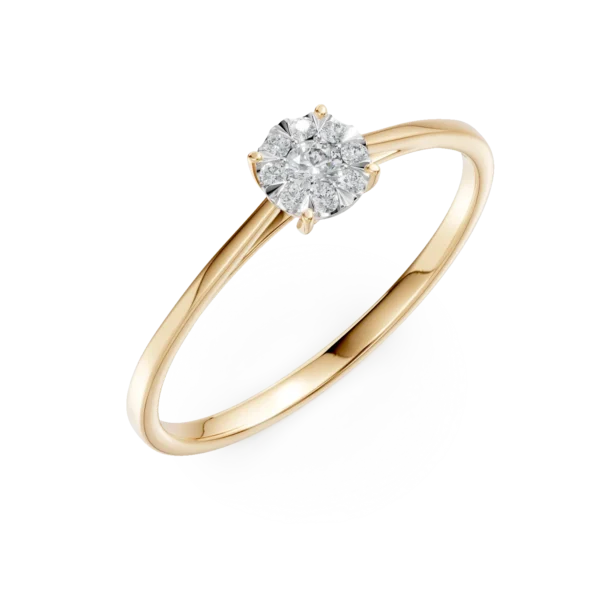 Inel de logodna din aur galben cu diamante de 0.10ct