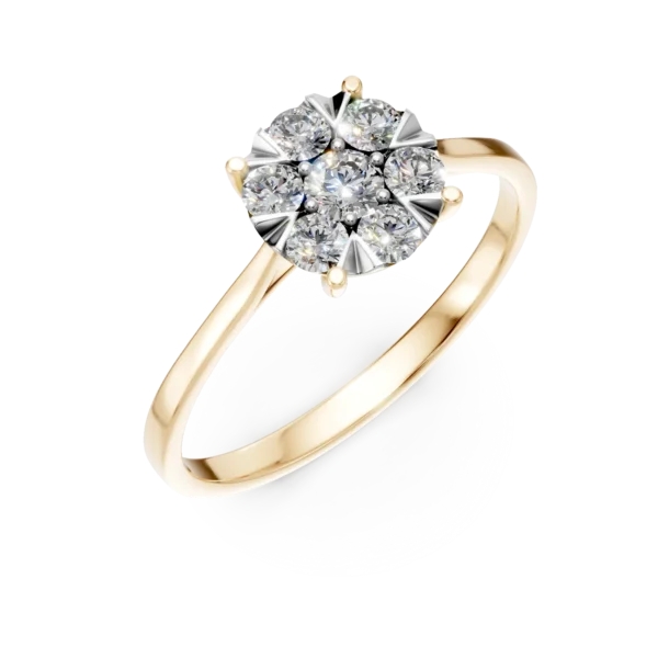 Inel de logodna din aur galben cu diamante de 0.6ct