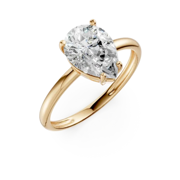 Inel de logodna din aur galben cu zirconia solitaire