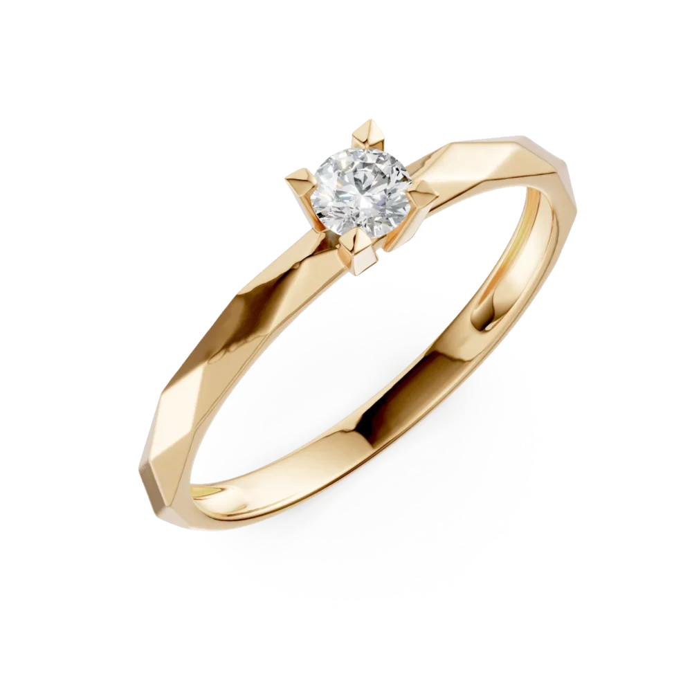 Inel de logodna din aur galben